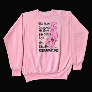 80s vintage birthday joke sweatshirt cartoon 30th baby comic strip crewneck.